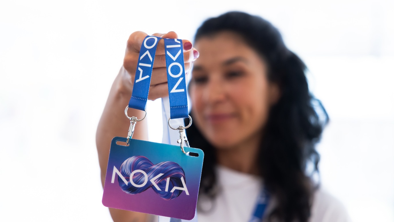 girl with Nokia id card