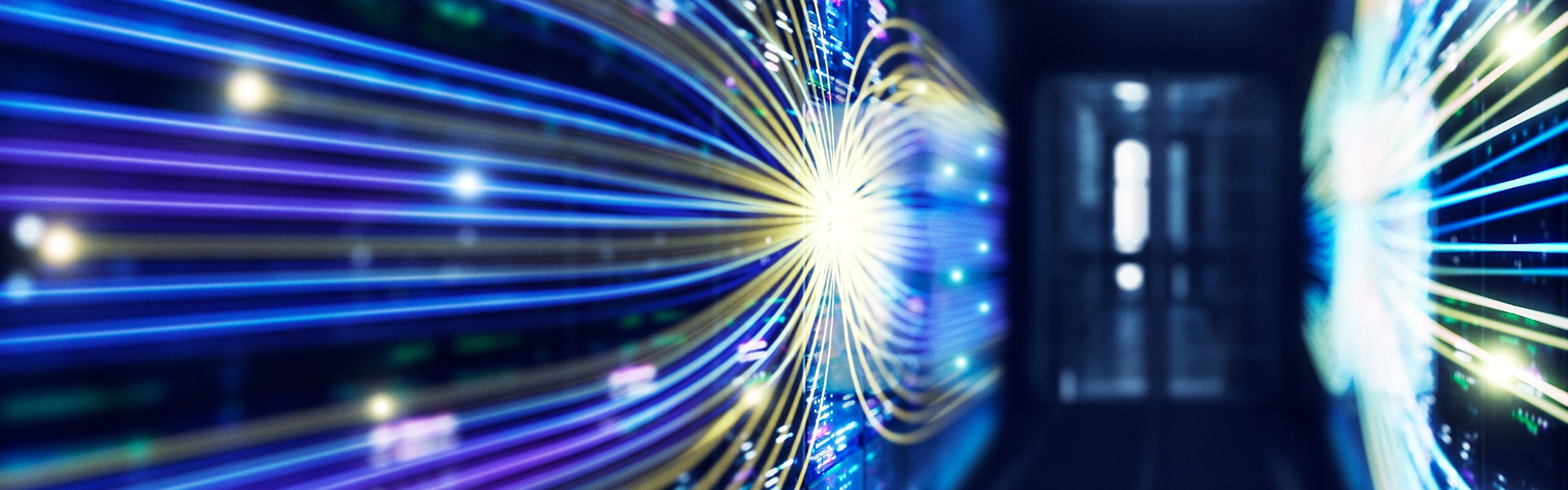 Light emitting from server racks