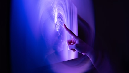 Finger touching screen