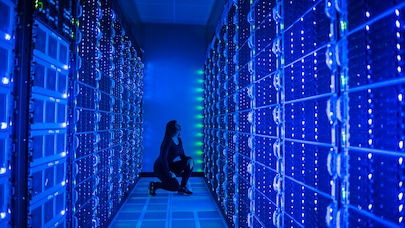 women in the server room