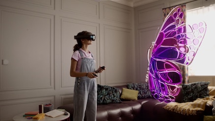 girl using vr glasses