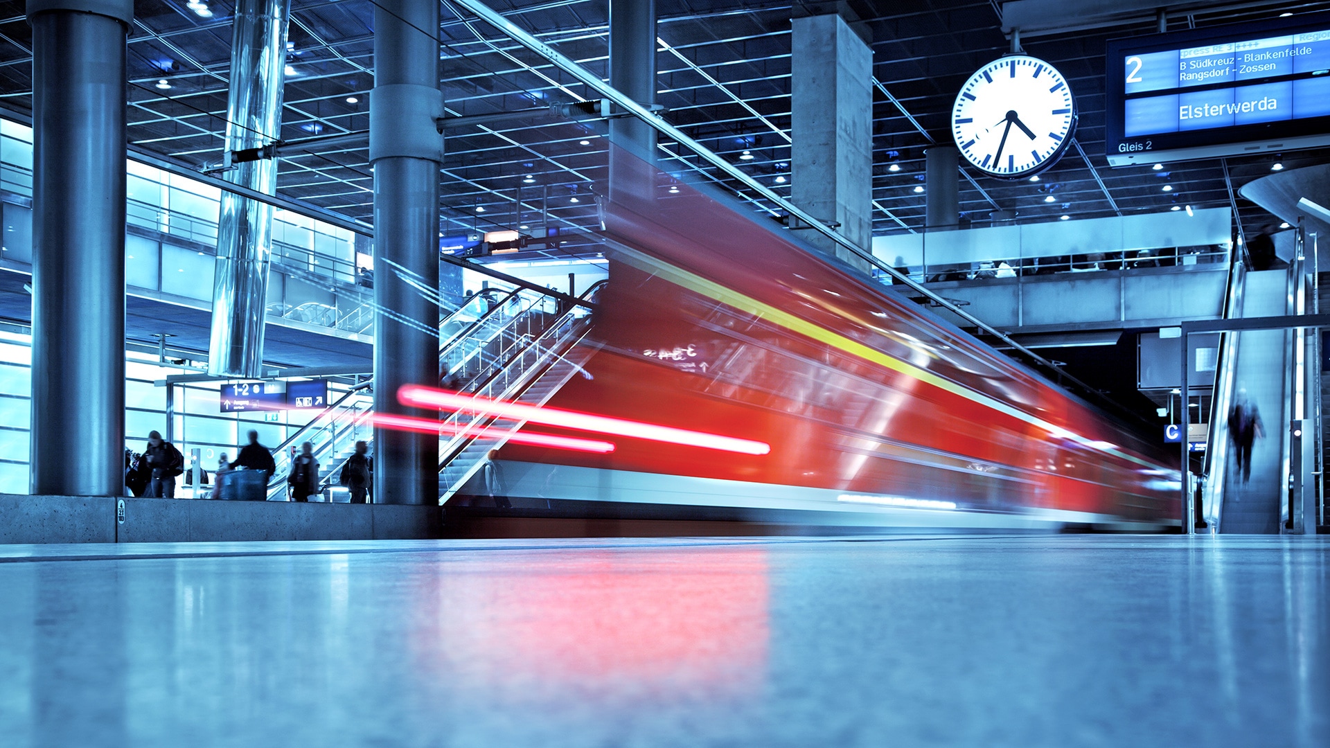 Train arriving at station