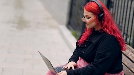A person working on a computer