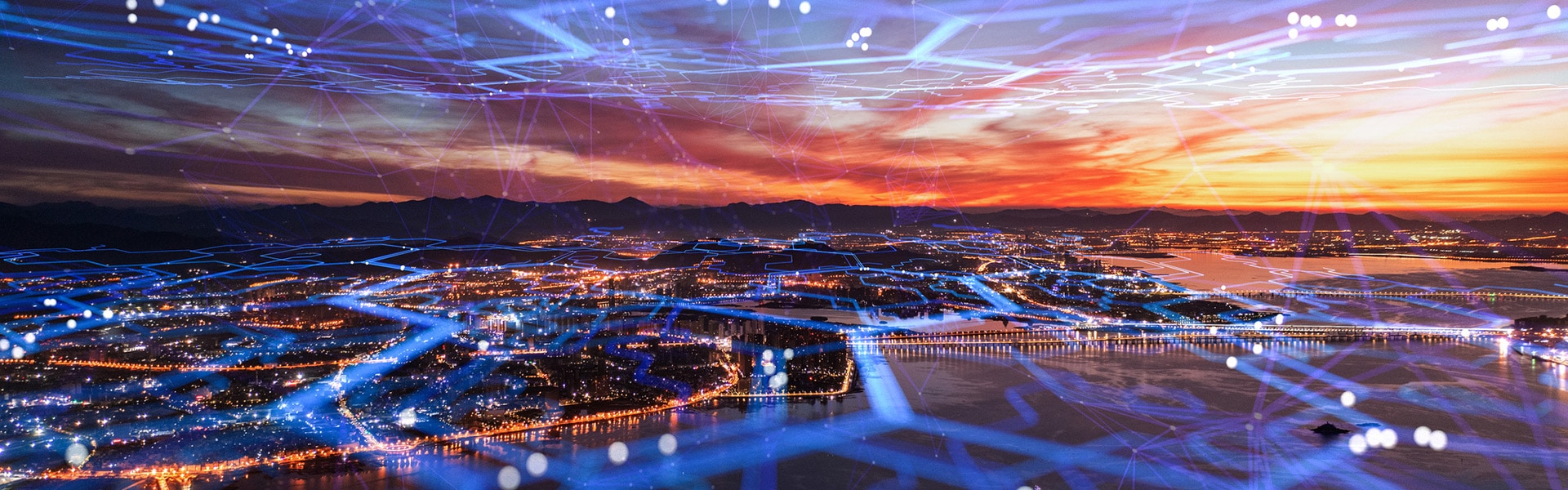 city view in evening