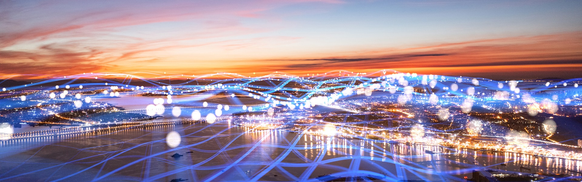 city view in evening