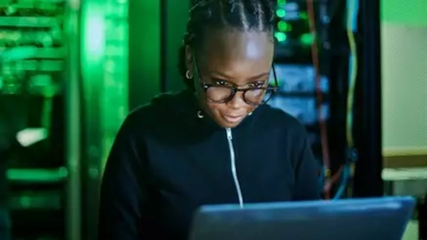 A person working on a computer