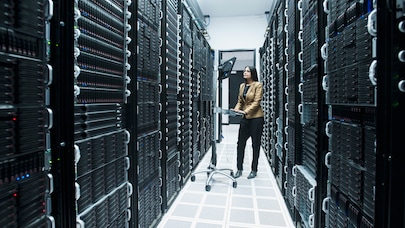 women in the server room