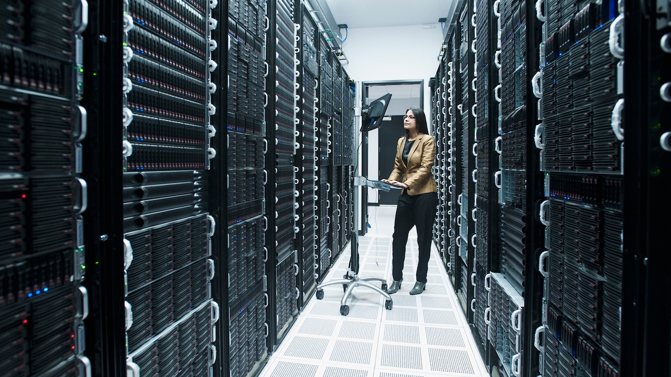 women in the server room