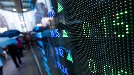 Digital trading board displaying numbers