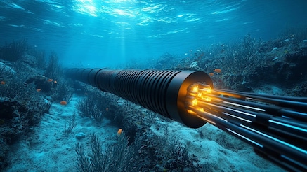 Illustration of undersea optical cable