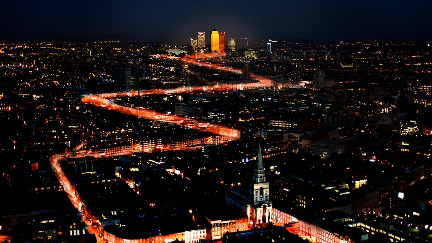 road lights at night