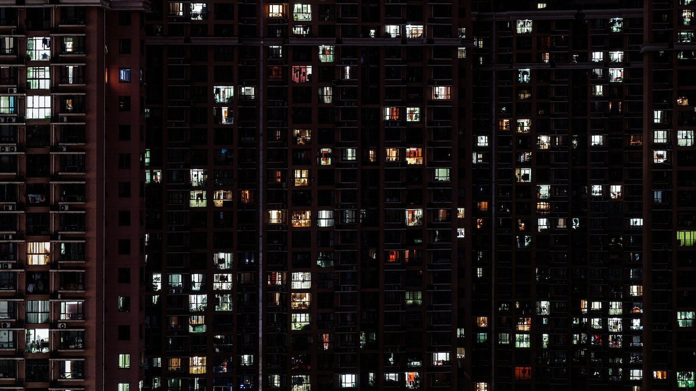 window lights at night