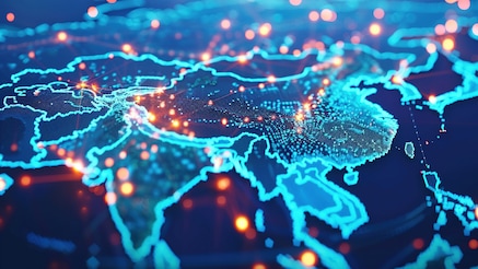 map of the world with focus on India