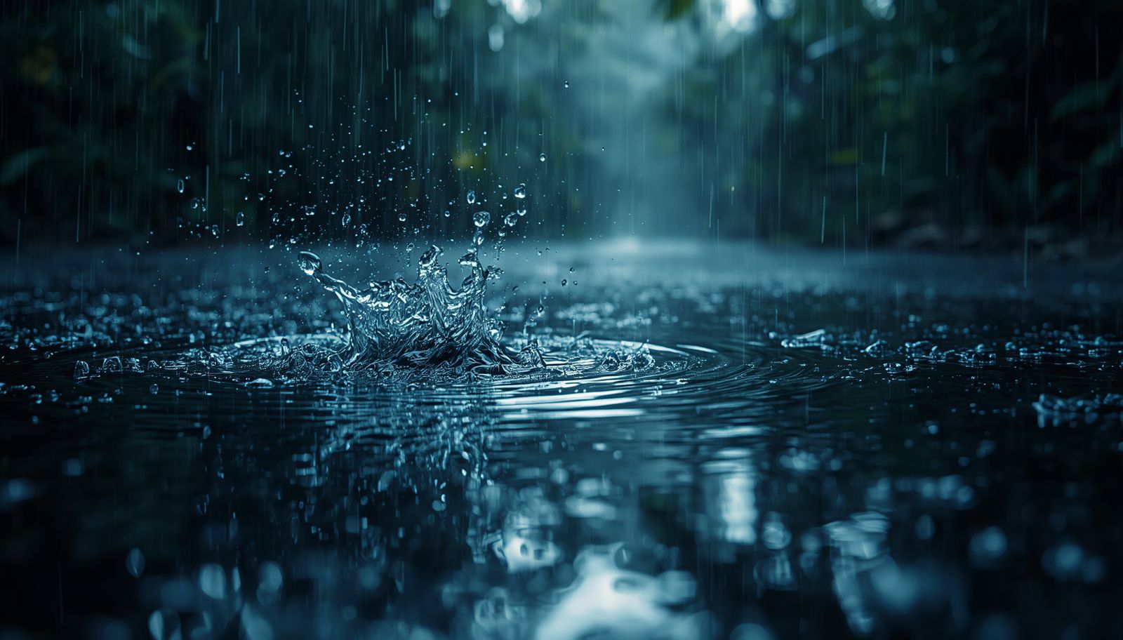 Rainforest rain to emphasize immersive haptic