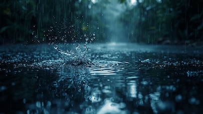 Rainforest rain to emphasize immersive haptic