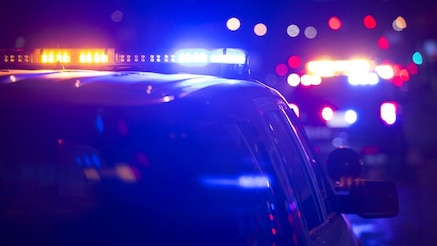 police cars at night