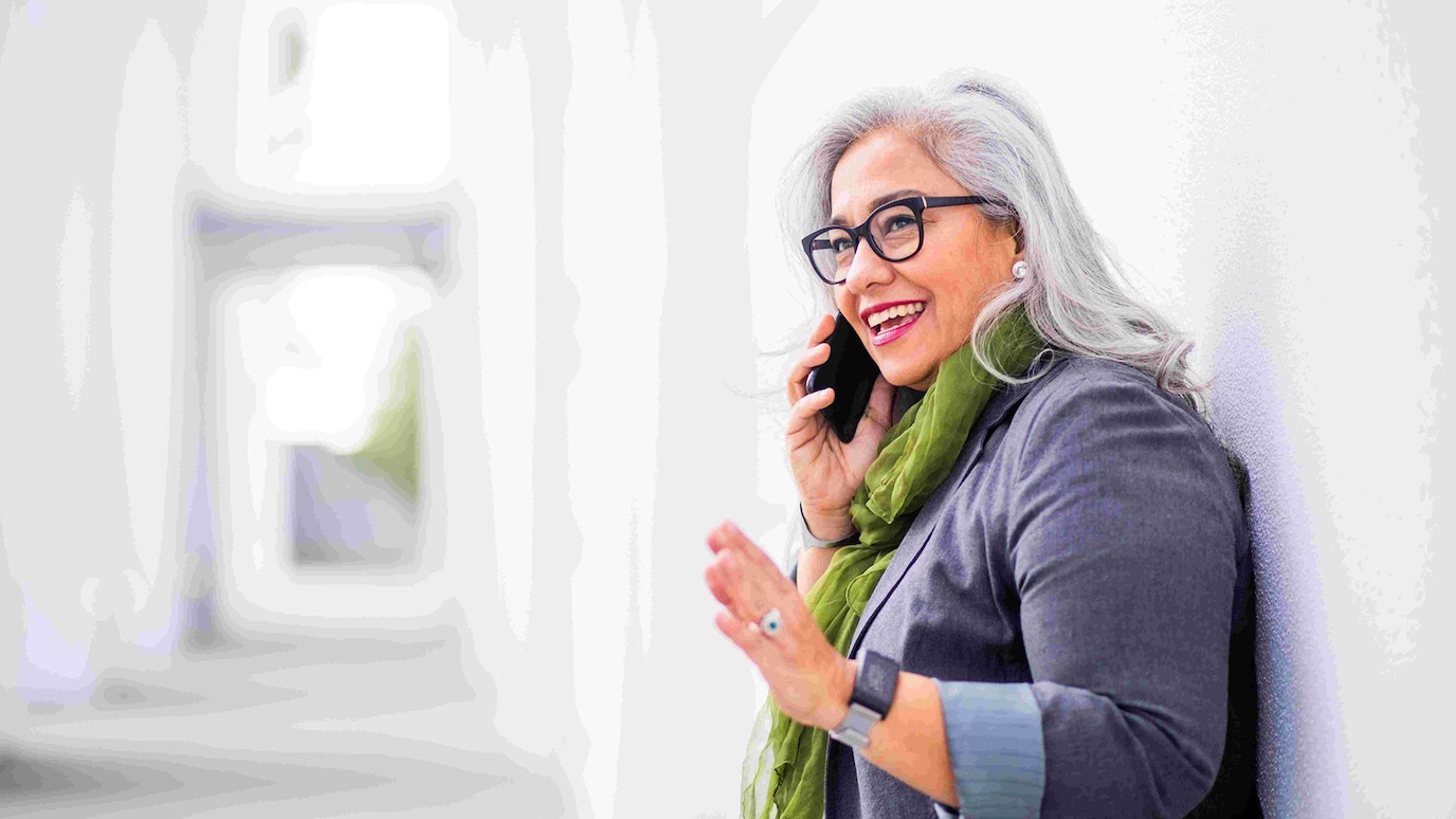 Woman talking on smartphone