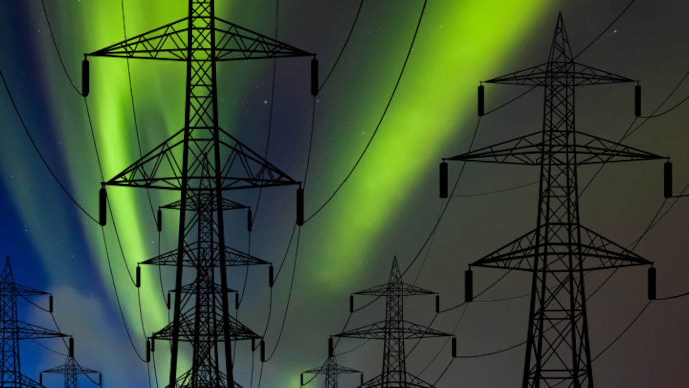 tower under nothern lights