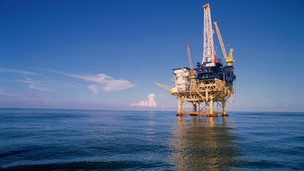 Rig standing in sea