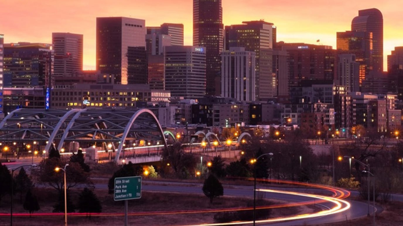 Sunset over cityscape
