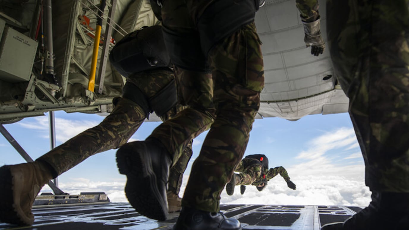 jumping from plane