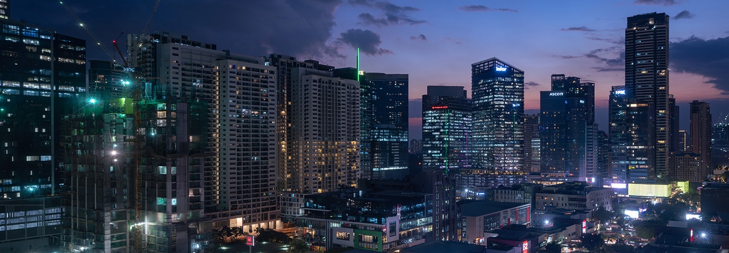 Manilla skyline at night
