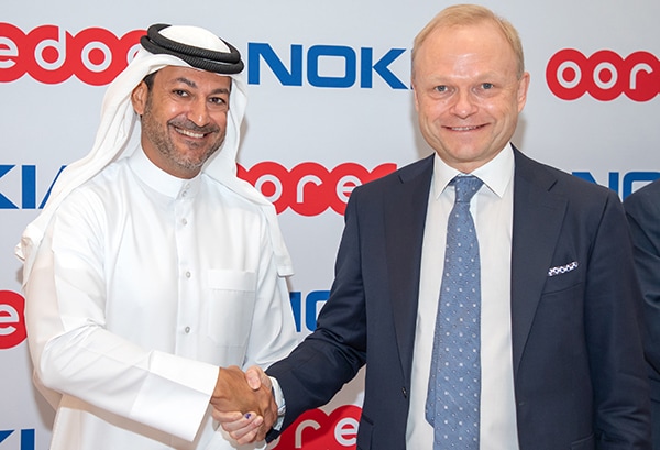 Aziz Aluthman Fakhroo, Managing Director, Ooredoo Group; and Pekka Lundmark, President and Chief Executive Officer at Nokia