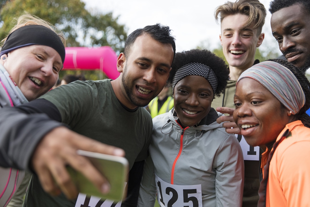 People taking a selfie