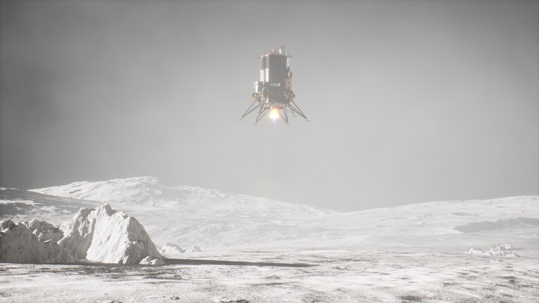IM-2 landing on lunar surface