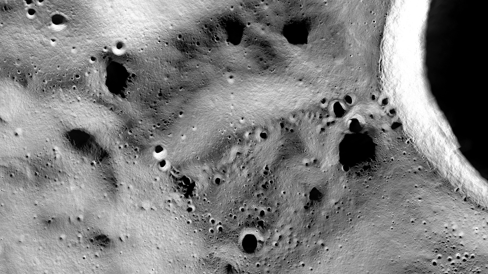A data visualization of the lunar south pole from NASA