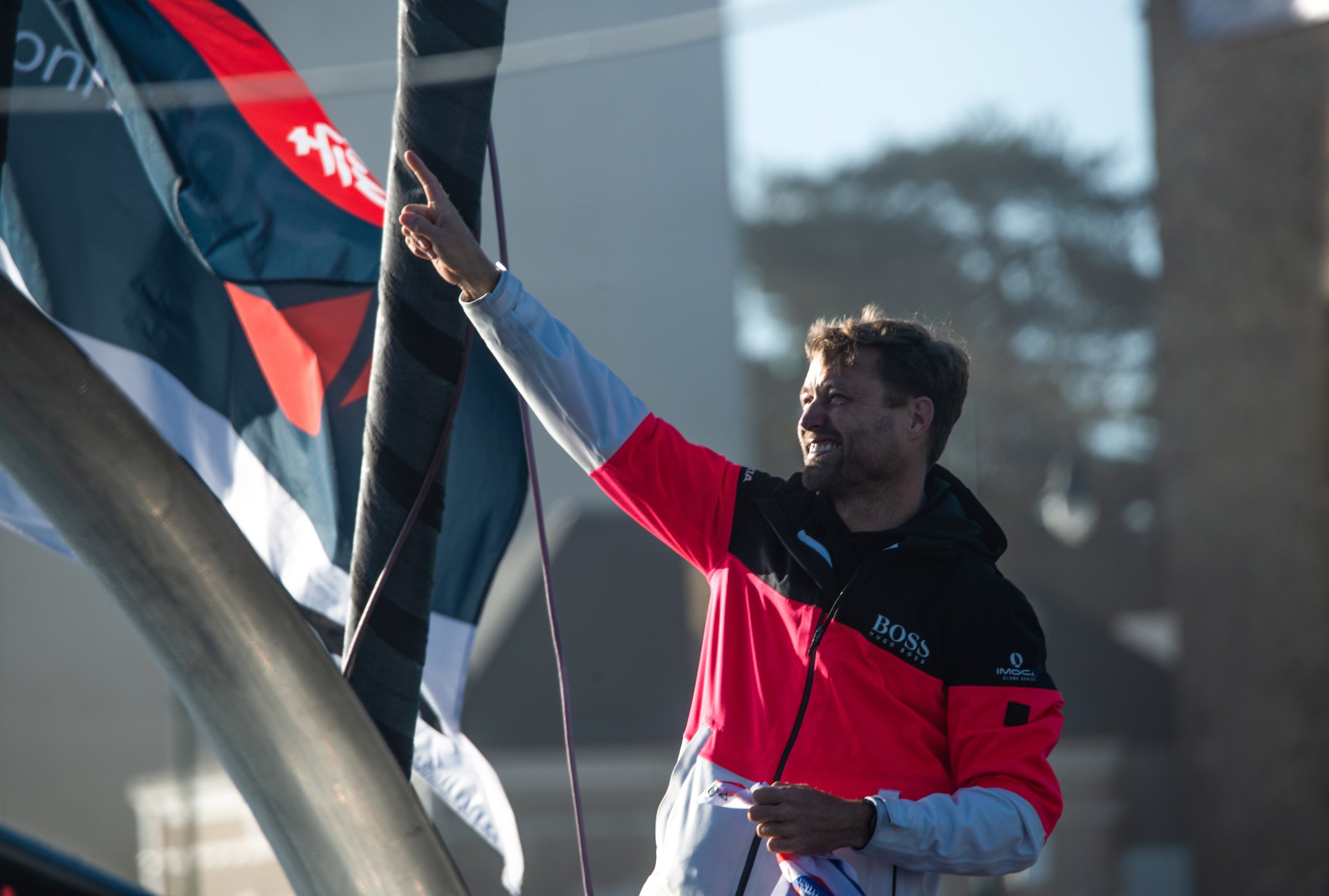 Alex Thomson on his boat