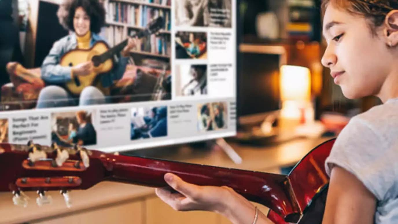 child playing guitar