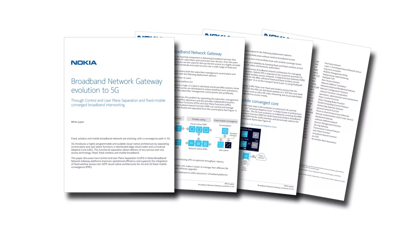 Multiaccess broadband network gateway (BNG) Nokia