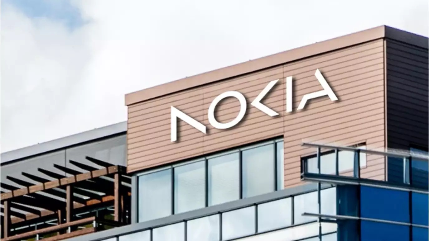 Nokia logo Espoo campus B-roll