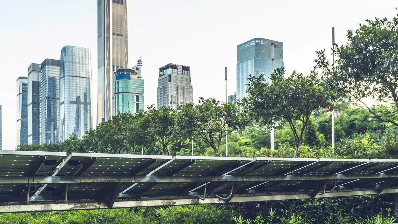 solar panel in a city