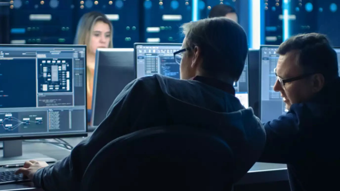 two people working