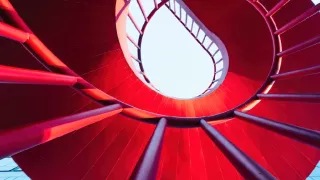 red stairs