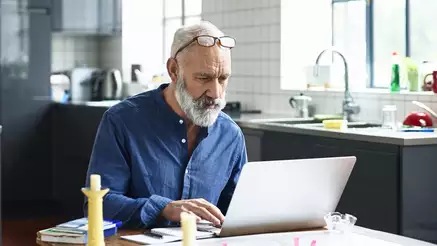 a man working at home
