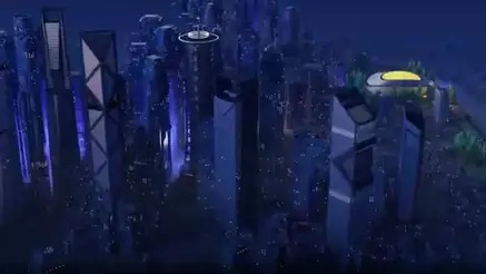 Illustration of skyscrapers at night