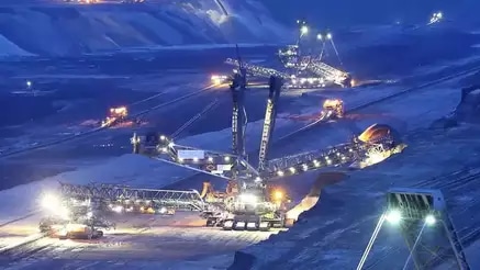 Excavators working on open cast mine
