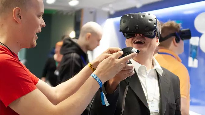 two men with VR glasses