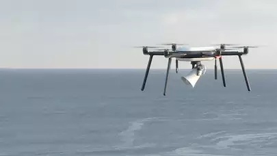Drones in flight