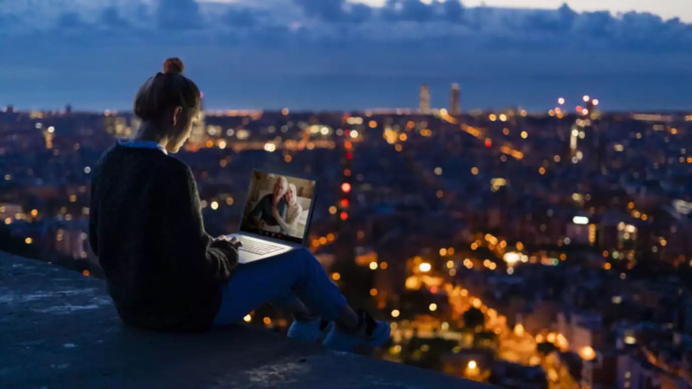 woman working on laptop