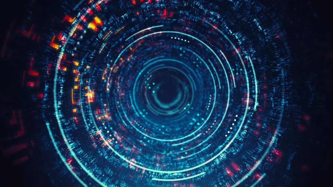 blue circular background