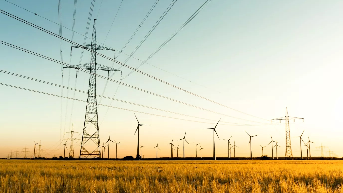 power grid and wind mill