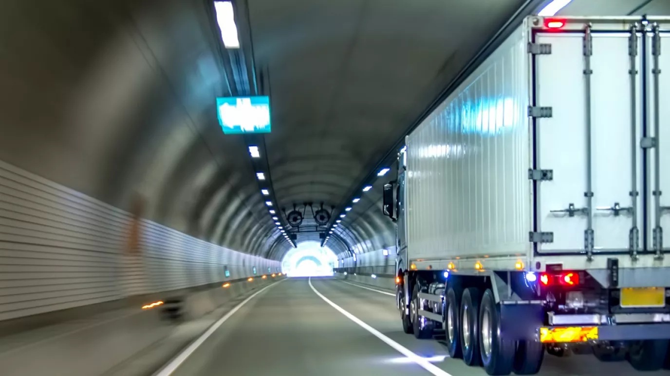truck in tunnel