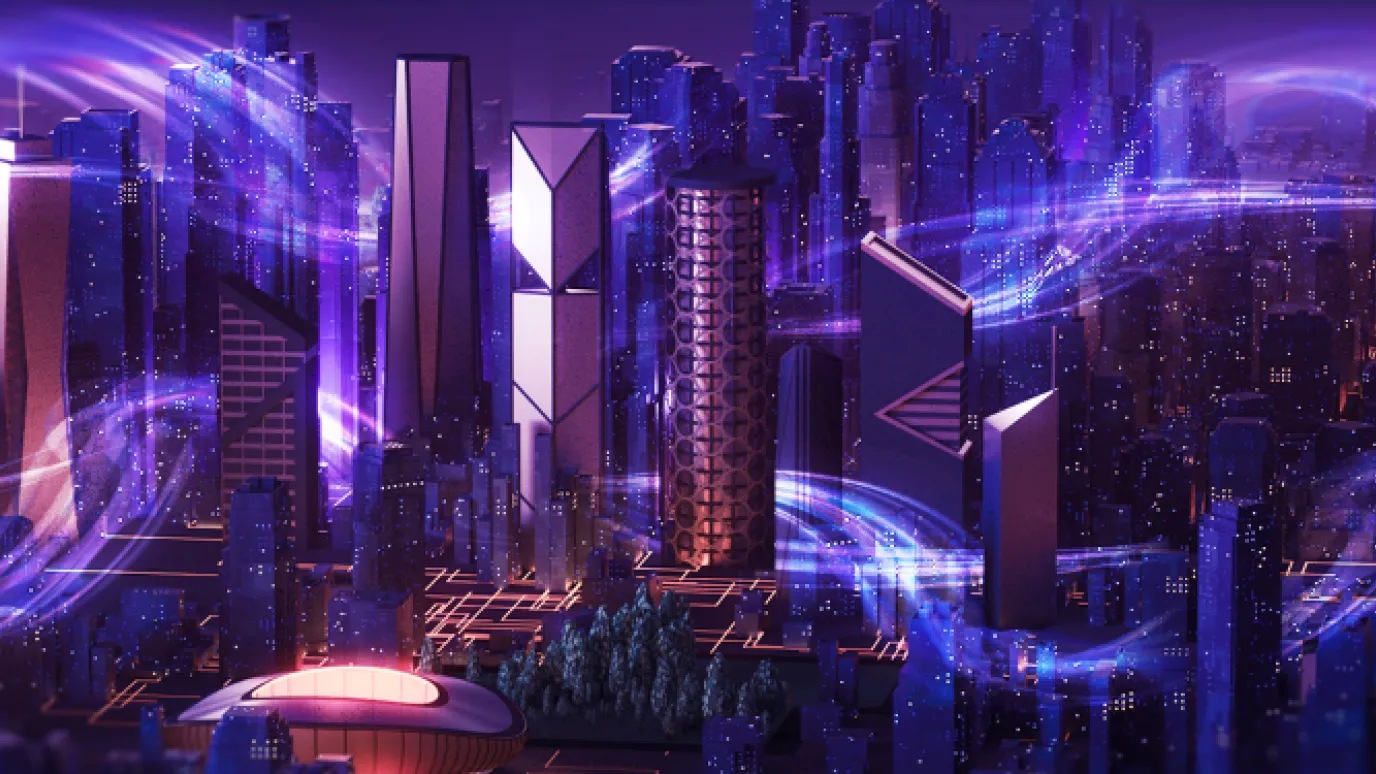 Cityscape with skyscrapers