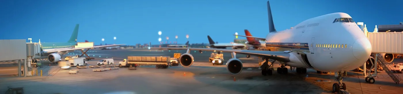 Plane waiting at airport gate