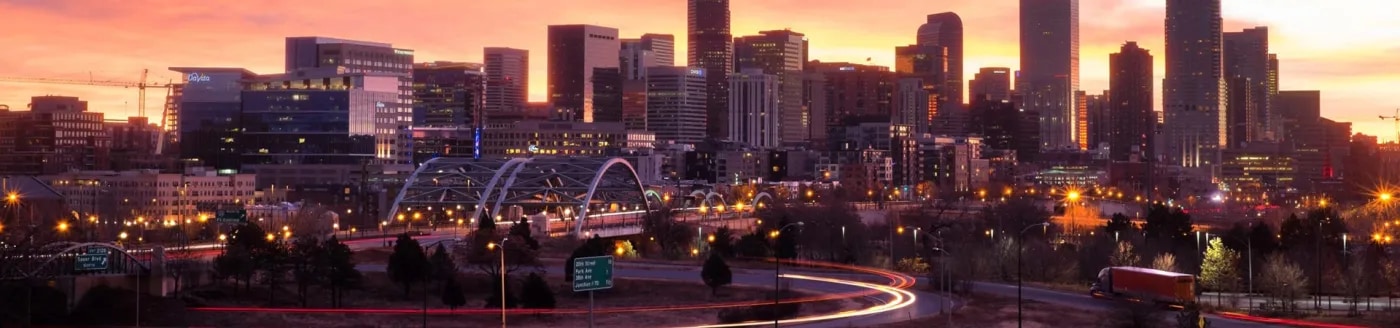 Sunset over cityscape