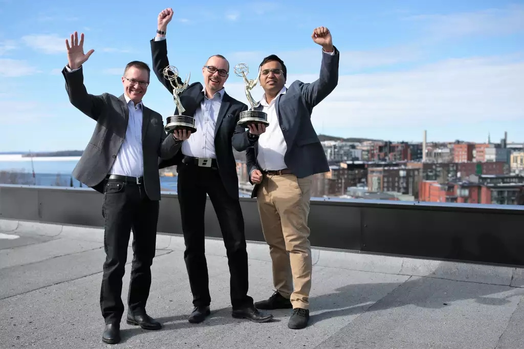 Emre Aksu, Miska Hannuksela and Kashyap Kammachi Sreedhar celebrate Emmy® awards from 2021 and 2022. 